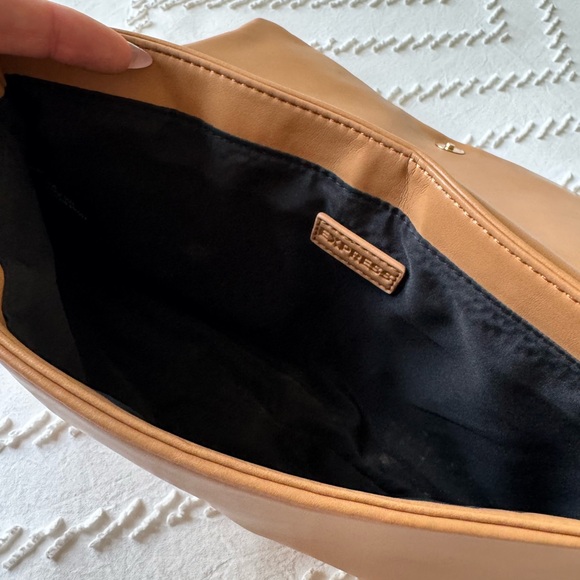 Express Tan Gathered Leather Clutch - Picture 3 of 5
